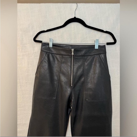 Revolve LNA Vegan Black Leather Women's Pants - Picture 3 of 6